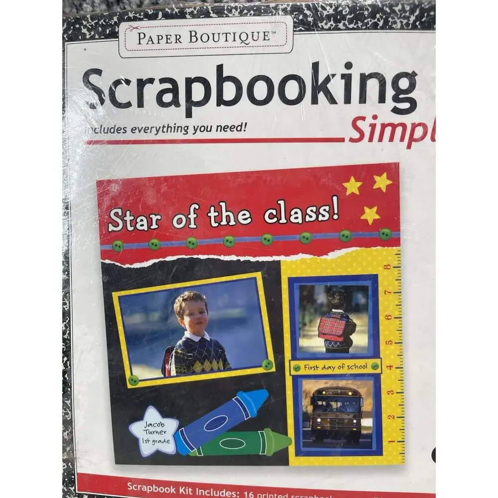 Paper Boutique Scrapbooking Simple 1 2 3 School Days Theme Scrapbooking Kit